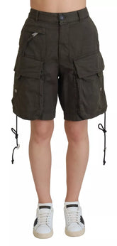 Dsquared² Green High Waist Cargo Bermuda Women Shorts